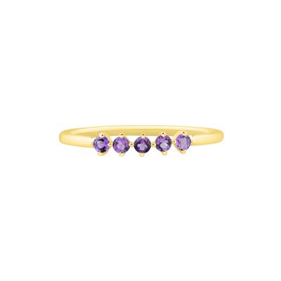 Lab-Created Gemstone Five-Stone Band in 10K Yellow Gold