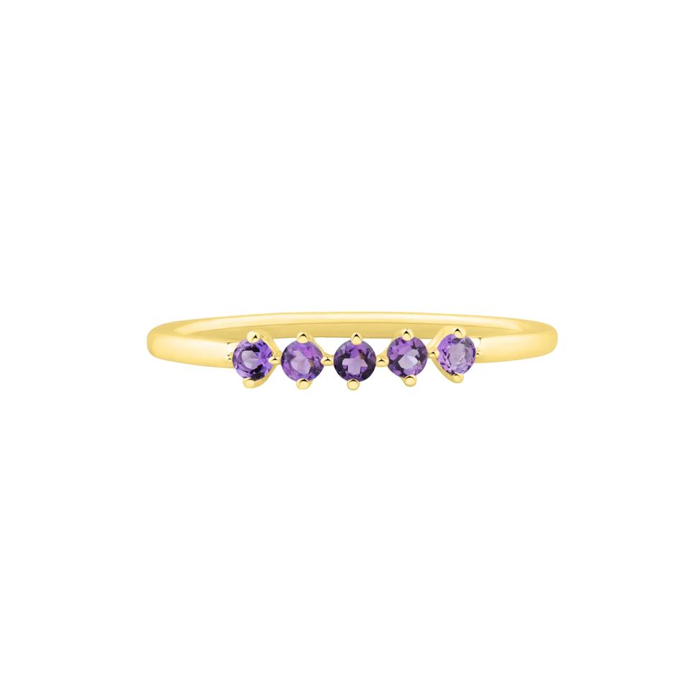 Amethyst Five-Stone Band in 10K Yellow Gold – Image 1 of 3