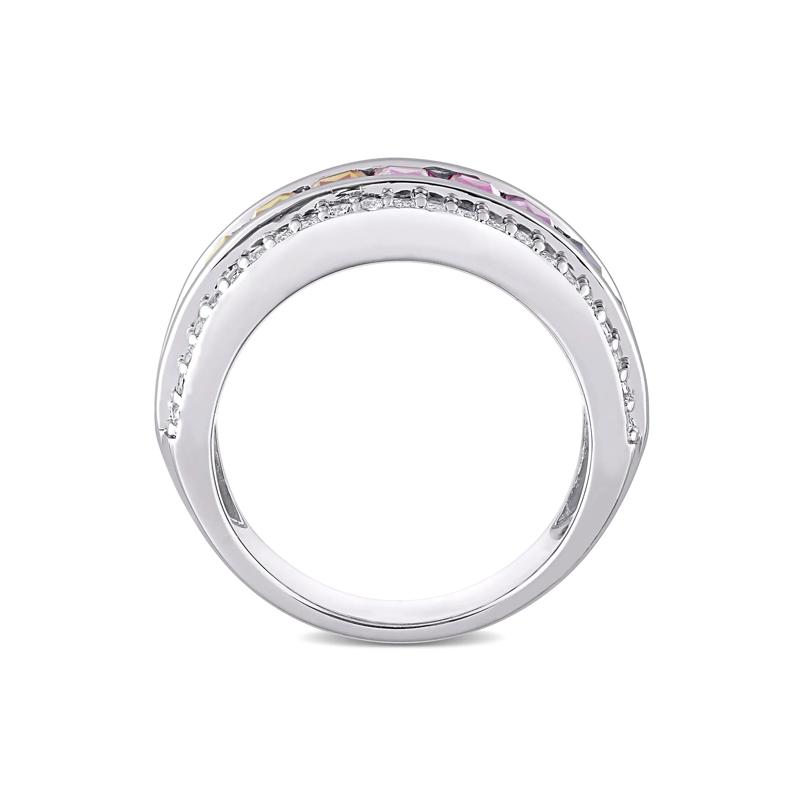 Lab Created Sapphire Spectrum Ring in Sterling Silver  – Image 2 of 7