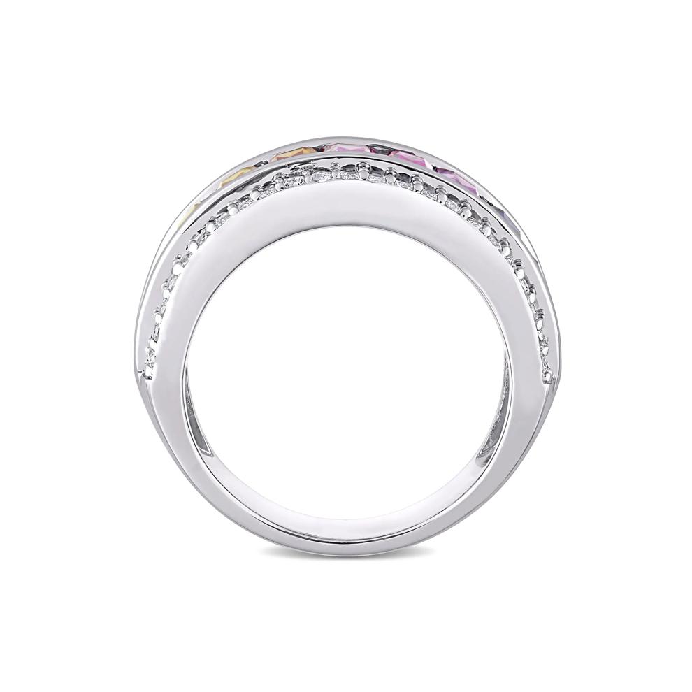 Lab Created Sapphire Spectrum Ring in Sterling Silver  – Image 2 of 7