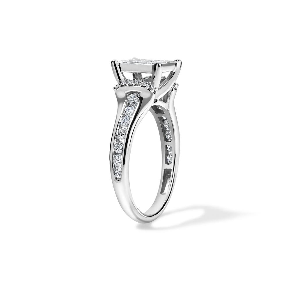 Diamond Princess-Cut Quad Composite Engagement Ring in 10K White Gold (1 1/4 ct. tw.) – Image 3 of 4
