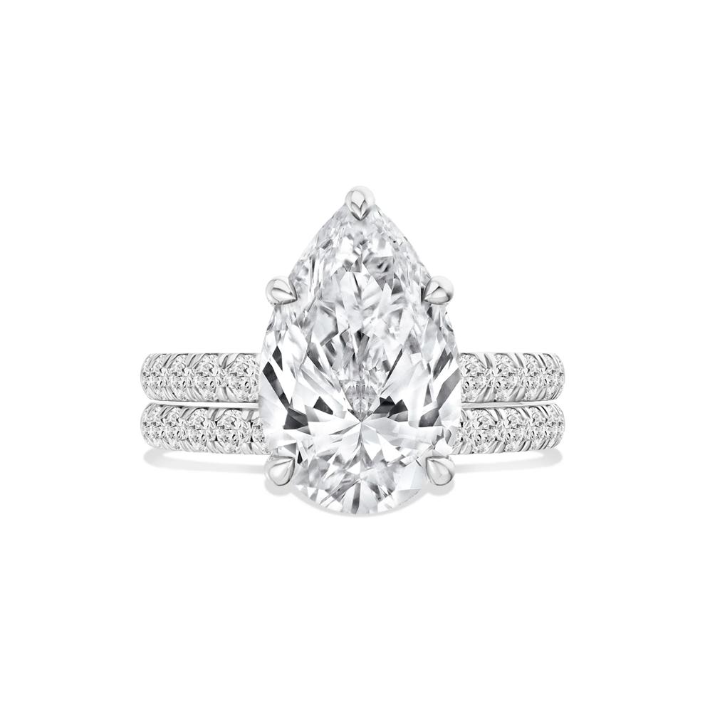 Lab Grown Diamond Pear-Shaped Bridal Set in 14K White Gold (5 ct. tw.) – Image 1 of 6