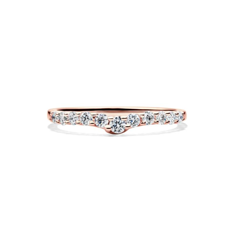 Lab Grown Diamond Chevron Band in 14K Rose Gold &#40;1/3 ct. tw.&#41; – Image 1 of 4