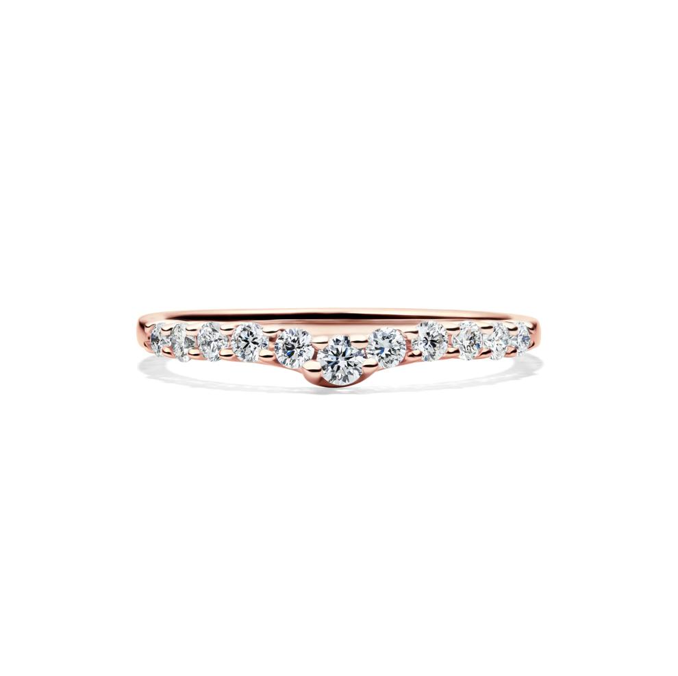Lab Grown Diamond Chevron Band in 14K Rose Gold (1/3 ct. tw.) – Image 1 of 4