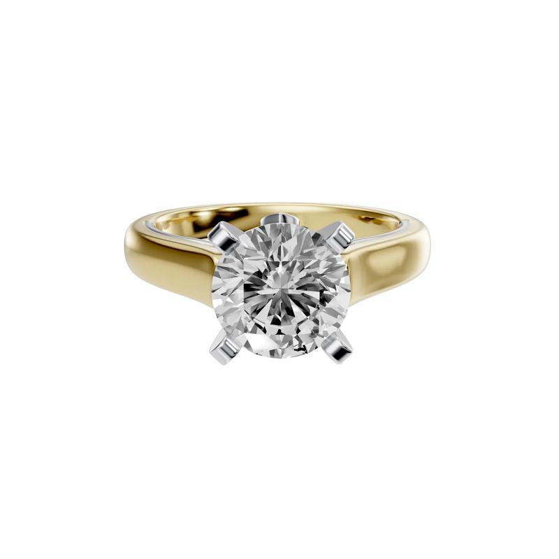 Lab Grown Diamond Accent Semi-Mount Engagement Ring in 14K White and Yellow Gold &#40;Setting Only&#41; – Image 1 of 8