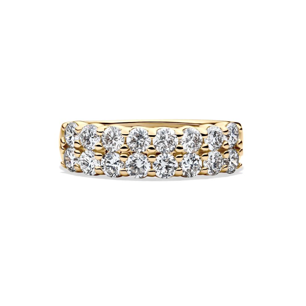 Lab Grown Diamond Double Row Anniversary Band in 10K Yellow Gold (1 1/2 ct. tw.) – Image 1 of 4