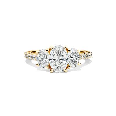 Lab Grown Diamond Three Stone Oval Engagement Ring in 14K Gold (2 ct. tw.)