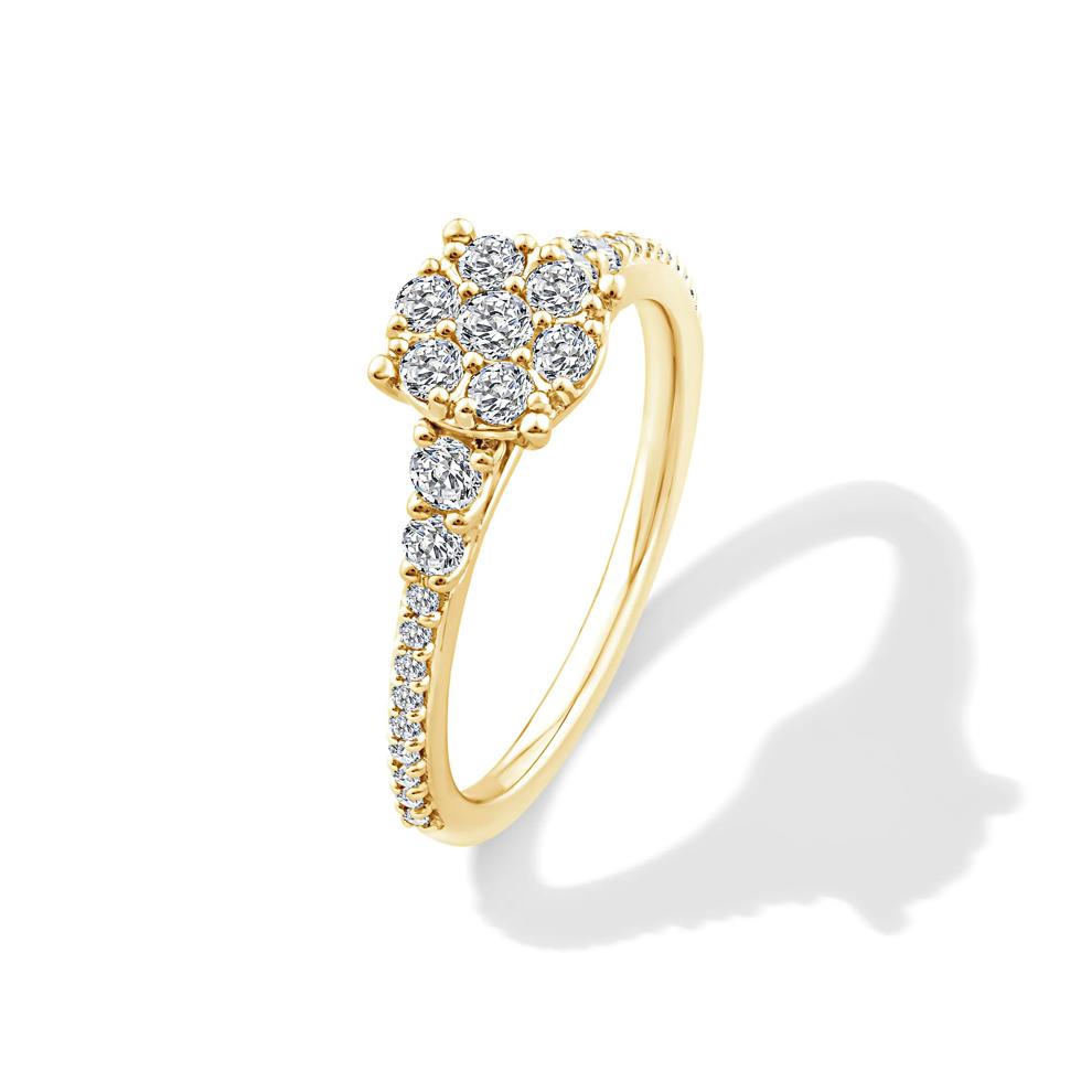 Diamond Round Composite Engagement Set in 10K Yellow Gold (3/4 ct. tw.) – Image 4 of 6