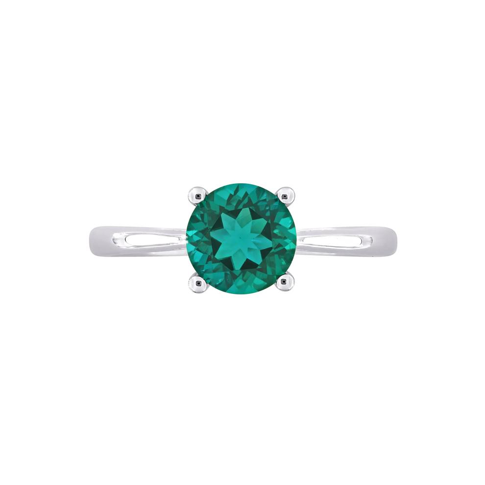 Lab-Created Emerald Ring in Sterling Silver – Image 1 of 7