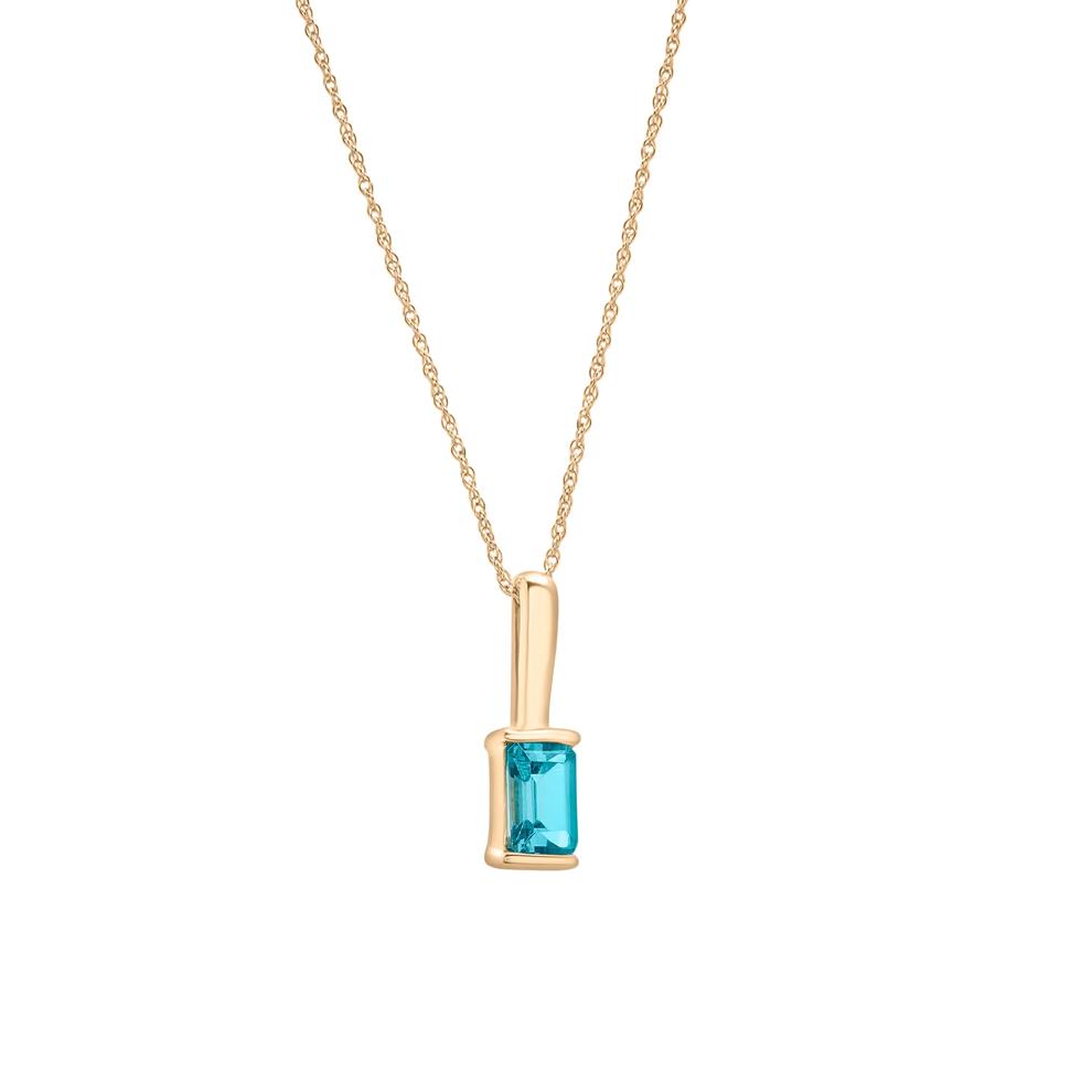 Blue Topaz Pendant in 10K Yellow Gold – Image 4 of 4