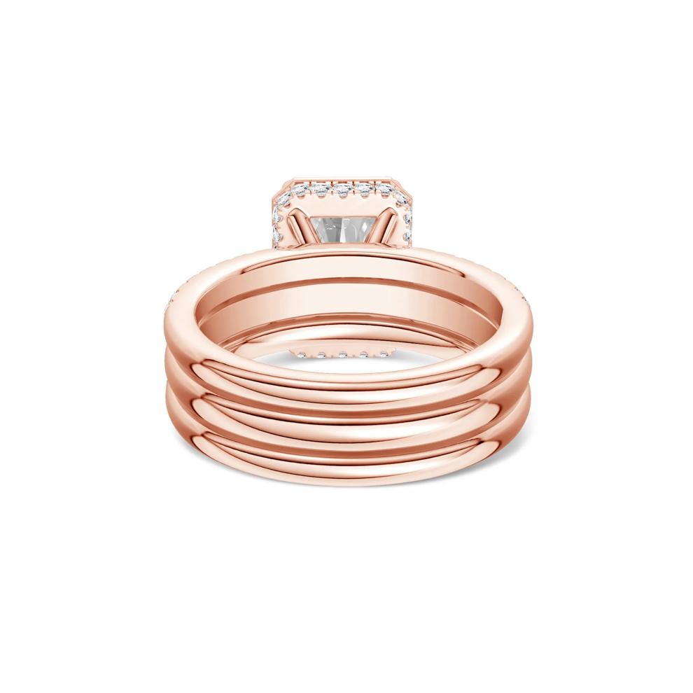 Madison Lab Grown Diamond Radiant-Cut Engagement Set in 14K Rose Gold (3 ct. tw.) – Image 4 of 5