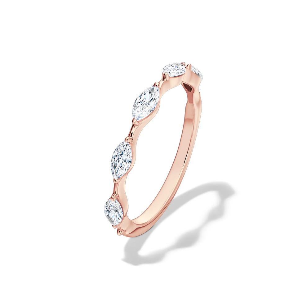 Lab Grown Diamond Marquise Stack Ring in 10K Rose Gold (1/2 ct. tw.) – Image 4 of 4