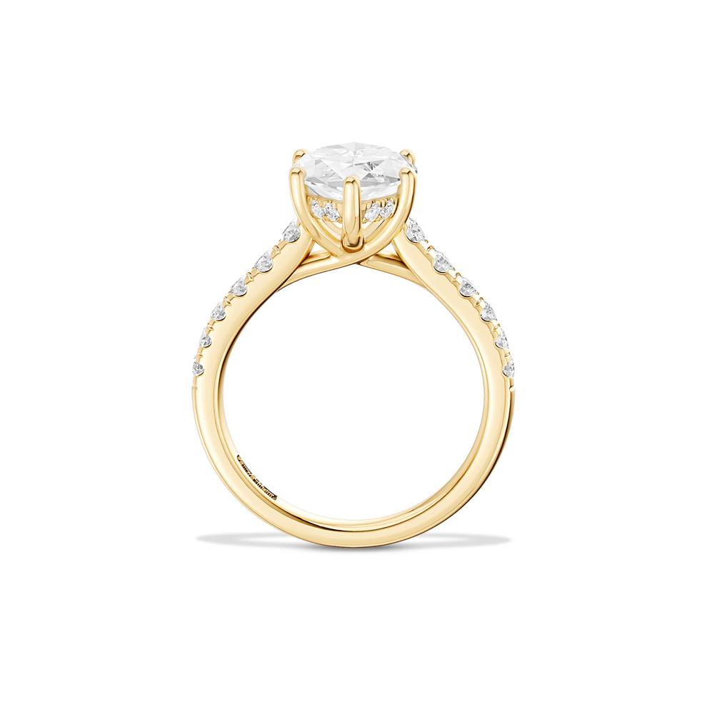 Kit Lab Grown Diamond Marquise Center Engagement Ring in 18K Yellow Gold (3 1/2 ct. tw.) – Image 3 of 4