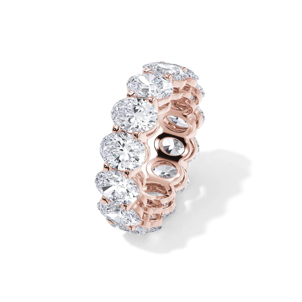 Lab Grown Diamond Oval Eternity Band in 18K Rose Gold (10 1/2 ct. tw.) – Image 4 of 4