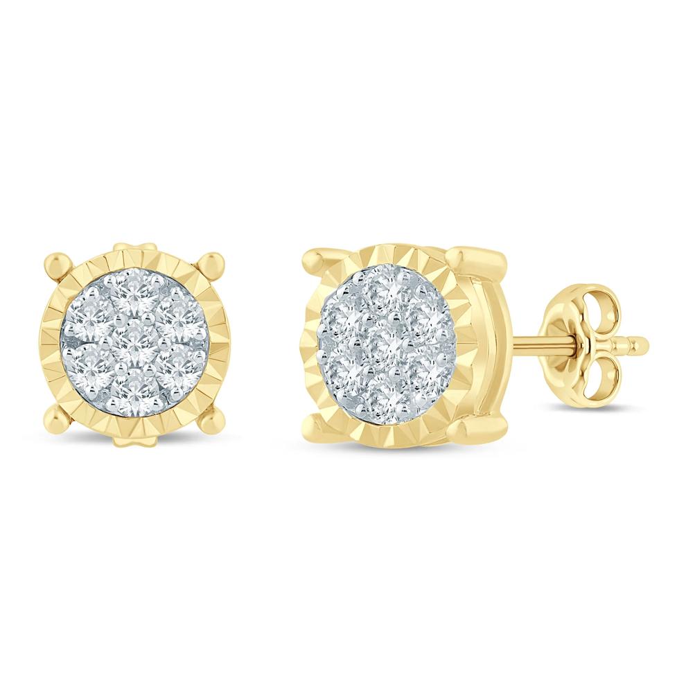Lab Grown Diamond Men's Earrings in 10K Yellow Gold (1/2 ct. tw.) – Image 1 of 1