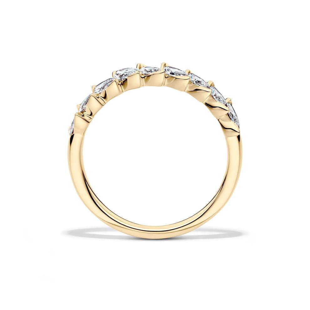 Lab Grown Diamond Marquise Slant Anniversary Band in 10K Yellow Gold (1 ct. tw.) – Image 2 of 4