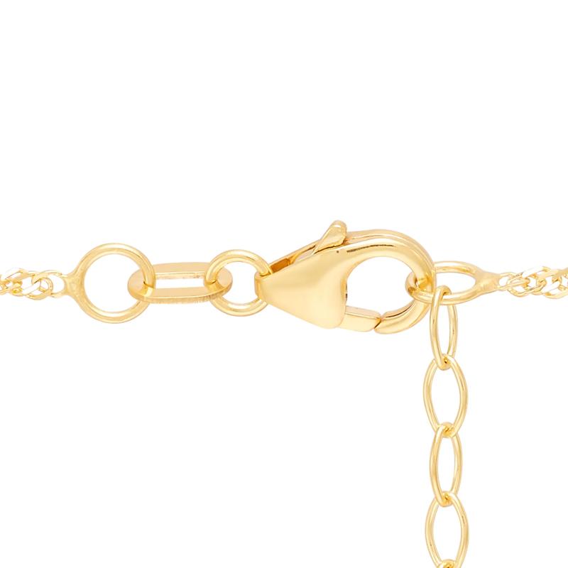 Mirrored Station Singapore Chain in 14K Yellow Gold – Image 3 of 3