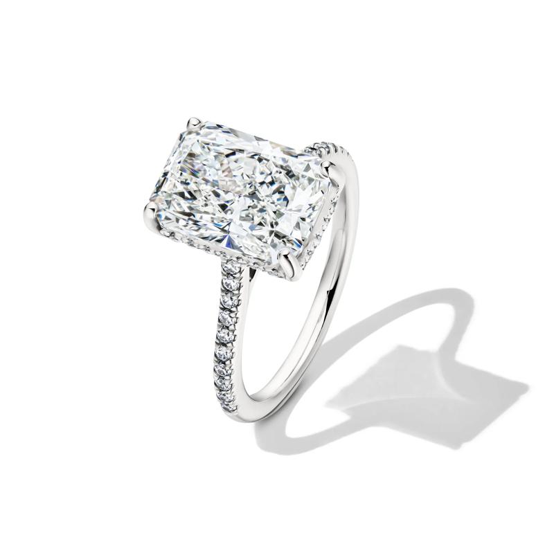 Lab Grown Radiant-Cut Engagement Ring in 14K White Gold &#40;5 1/3 ct. tw.&#41; – Image 4 of 5