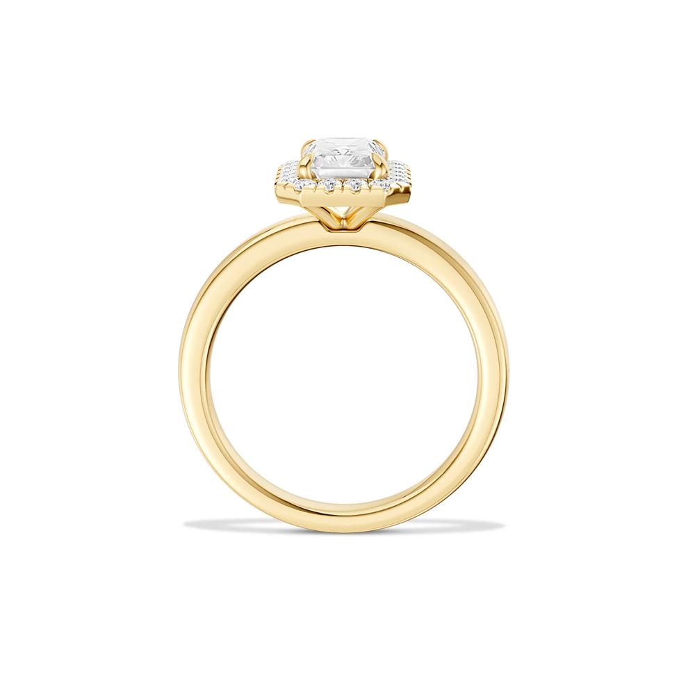 Diamond Radiant-Cut Halo Engagement Ring in 18K Yellow Gold (1 1/4 ct. tw.) – Image 4 of 5