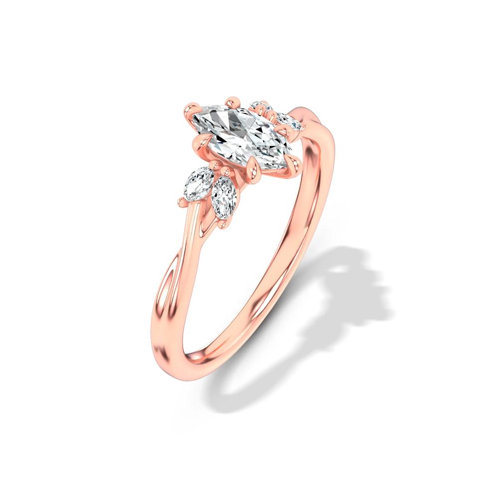 Diamond Marquise Twist-Shank Engagement Ring in 14K Rose Gold (5/8 ct. tw.) – Image 4 of 4