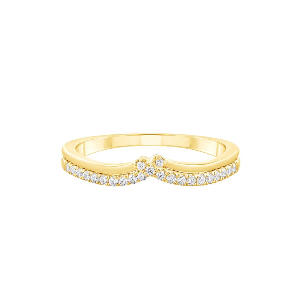 Diamond Contour Band in 10K Yellow Gold (1/7 ct. tw.) – Image 1 of 3