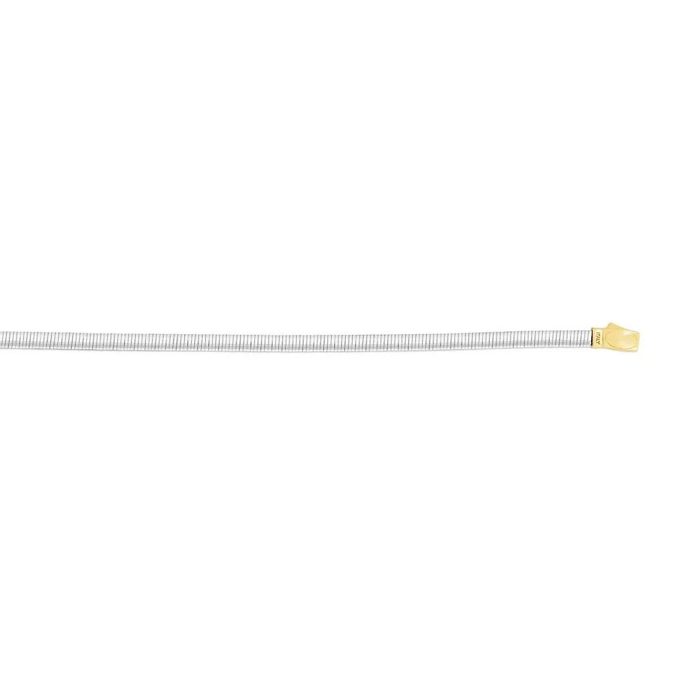 Reversible Omega Necklace in 14K Yellow &amp; White Gold, 16" – Image 3 of 7