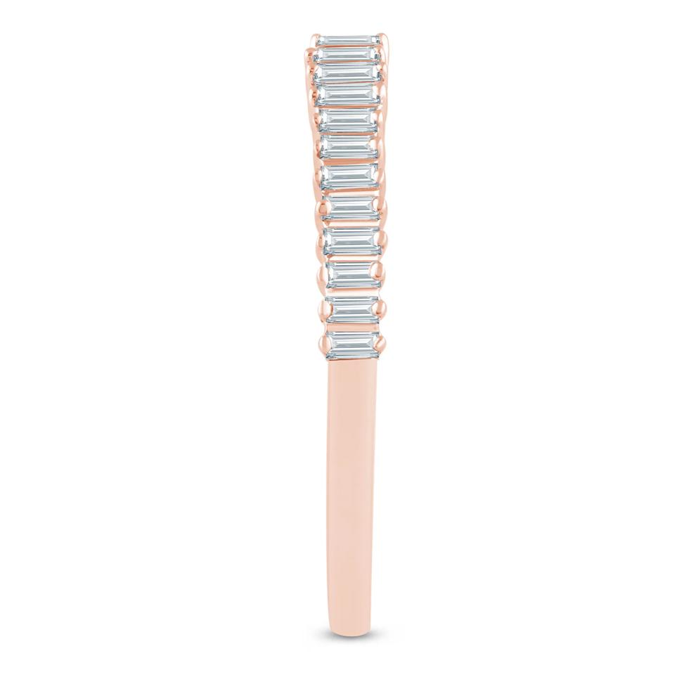 Lab Grown Diamond Baguette Open Anniversary Band in 14K Rose Gold (1/4 ct. tw.) – Image 3 of 3