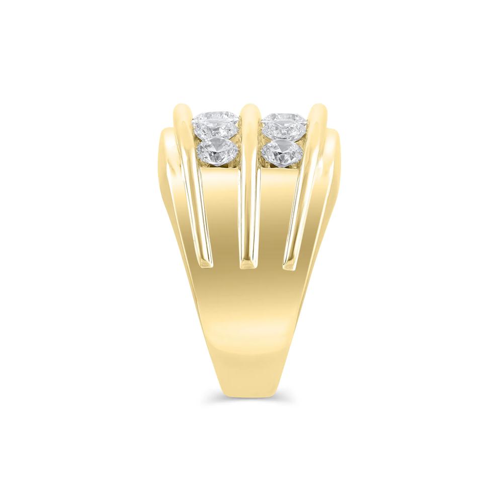 Men's Lab Grown Diamond Two-Row Wedding Band in 14K Yellow Gold (3 ct. tw.) – Image 3 of 3