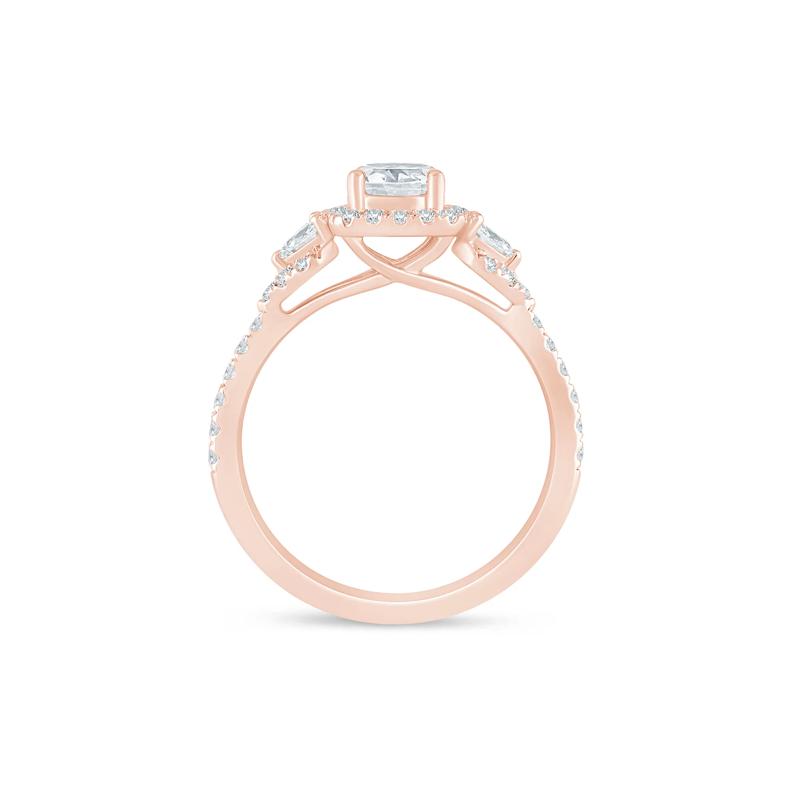 Lab Grown Diamond Round Engagement Ring in 14K Rose Gold (1 ct. tw.) – Image 2 of 3