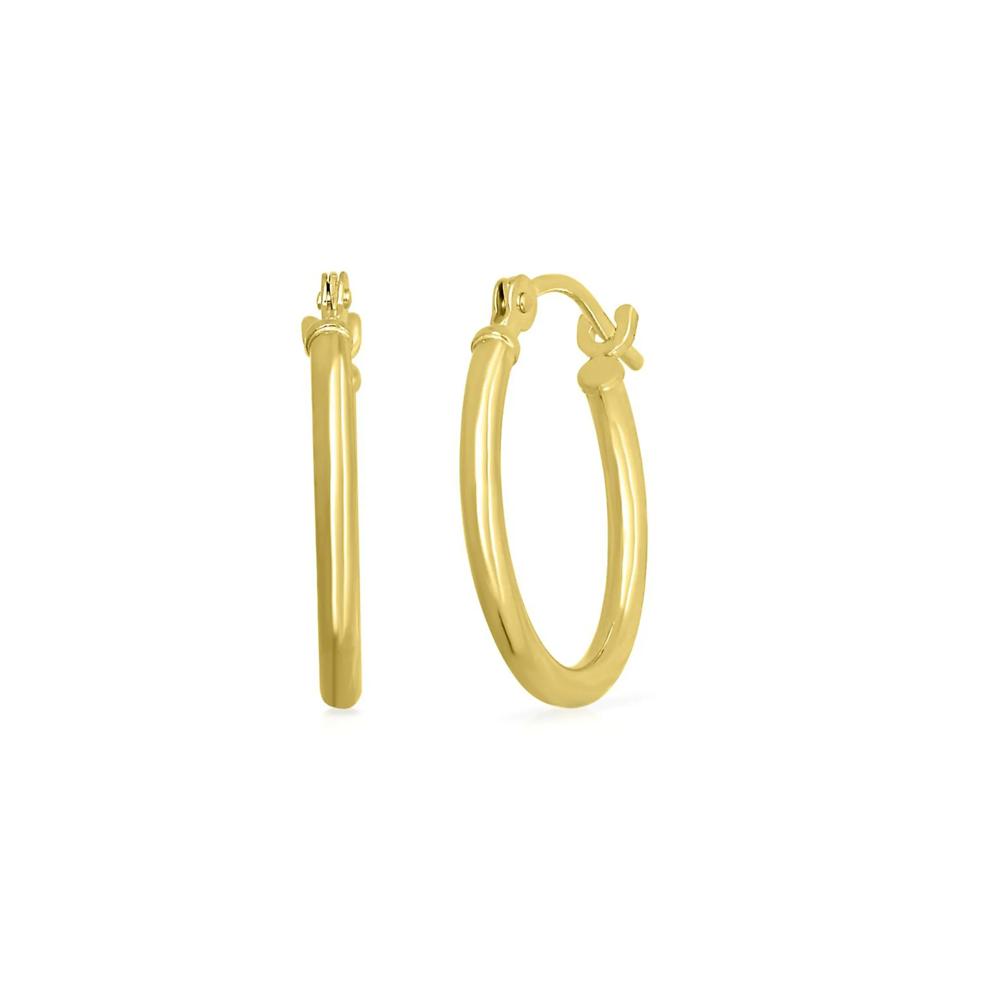 Polished Hoop Earrings in 14K Yellow Gold – Image 1 of 3