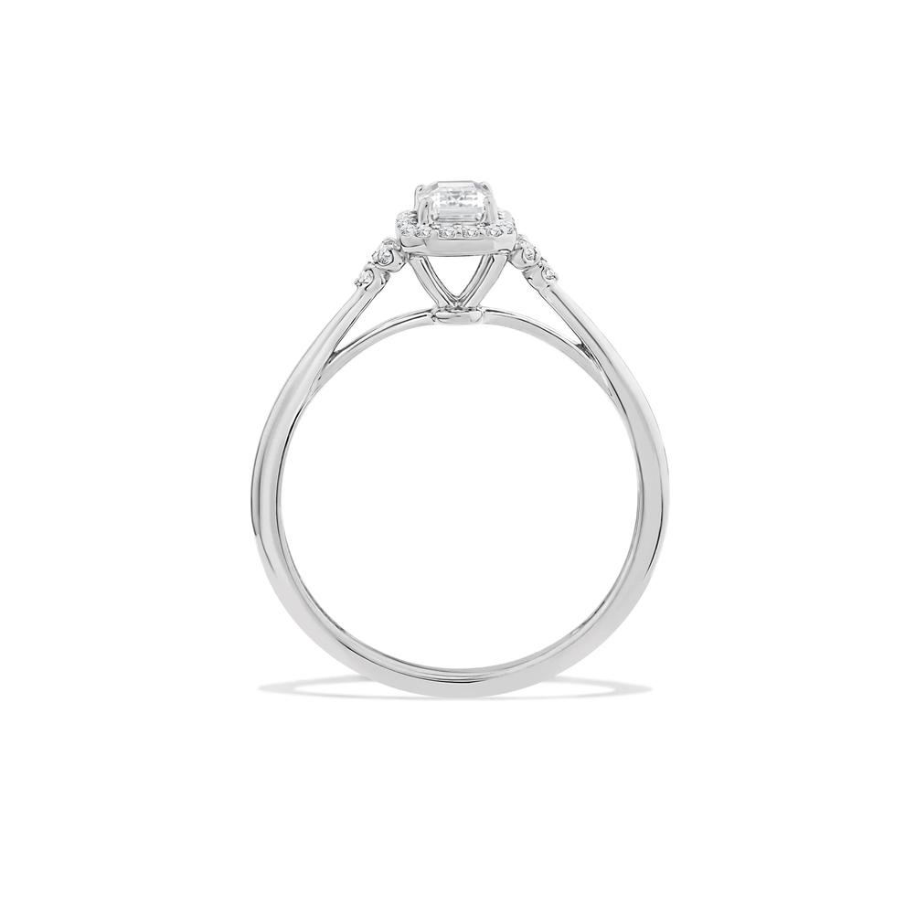 Lab Grown Diamond Emerald Center Halo Promise Ring in 10K White Gold (1/2 ct. tw.) – Image 2 of 4