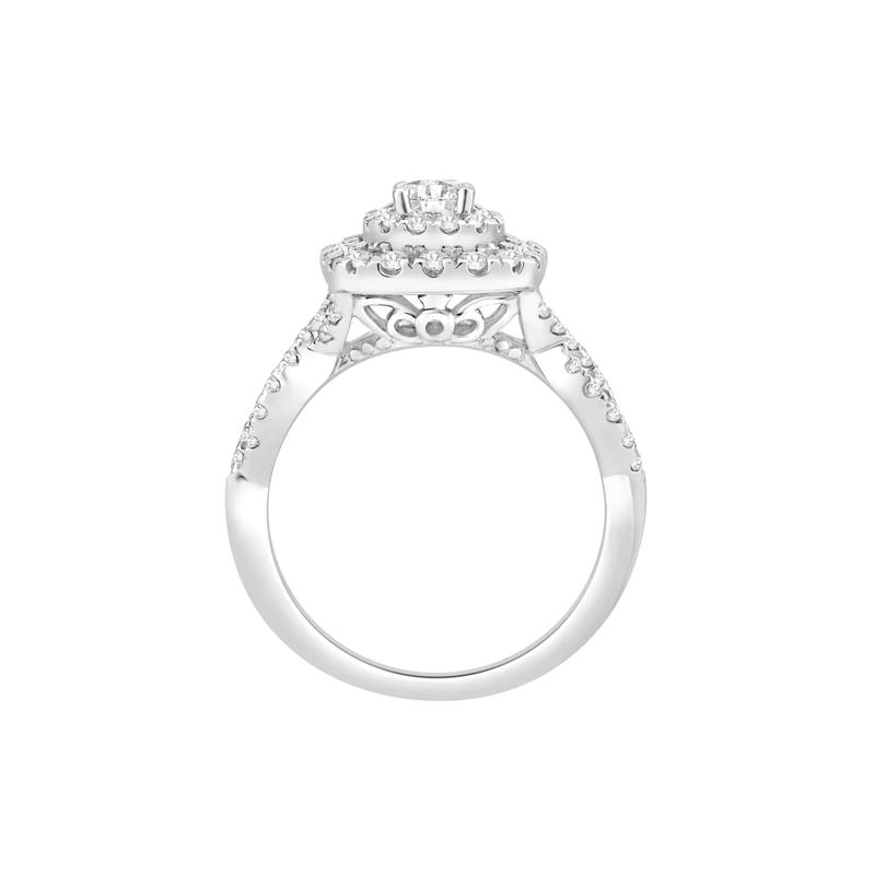 Diamond Halo Engagement Ring in 14K White Gold &#40;1 ct. tw.&#41; – Image 2 of 3