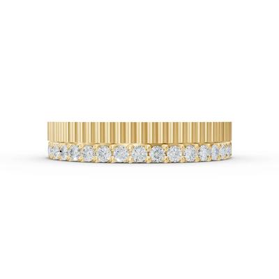 Diamond Ribbed Multi-Row Band in 10K Yellow Gold (1/3 ct. tw.)
