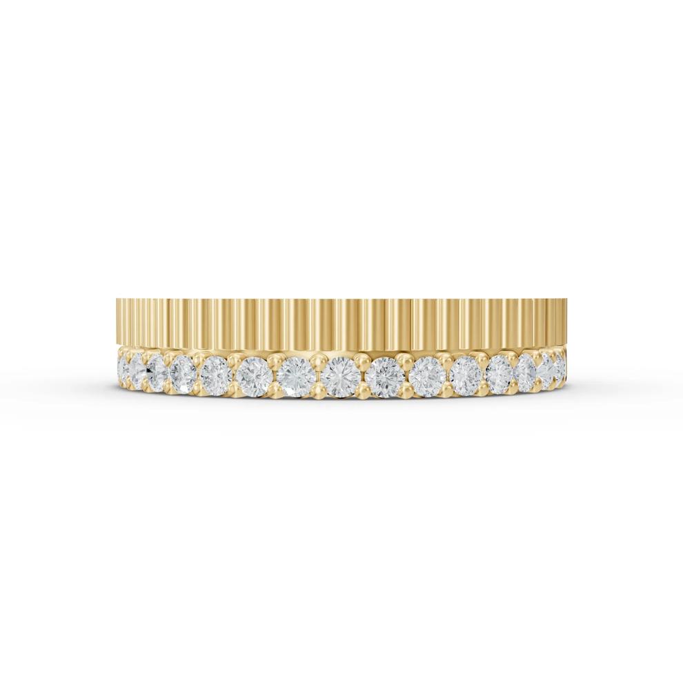 Diamond Ribbed Multi-Row Band in 10K Yellow Gold (1/3 ct. tw.) – Image 1 of 4