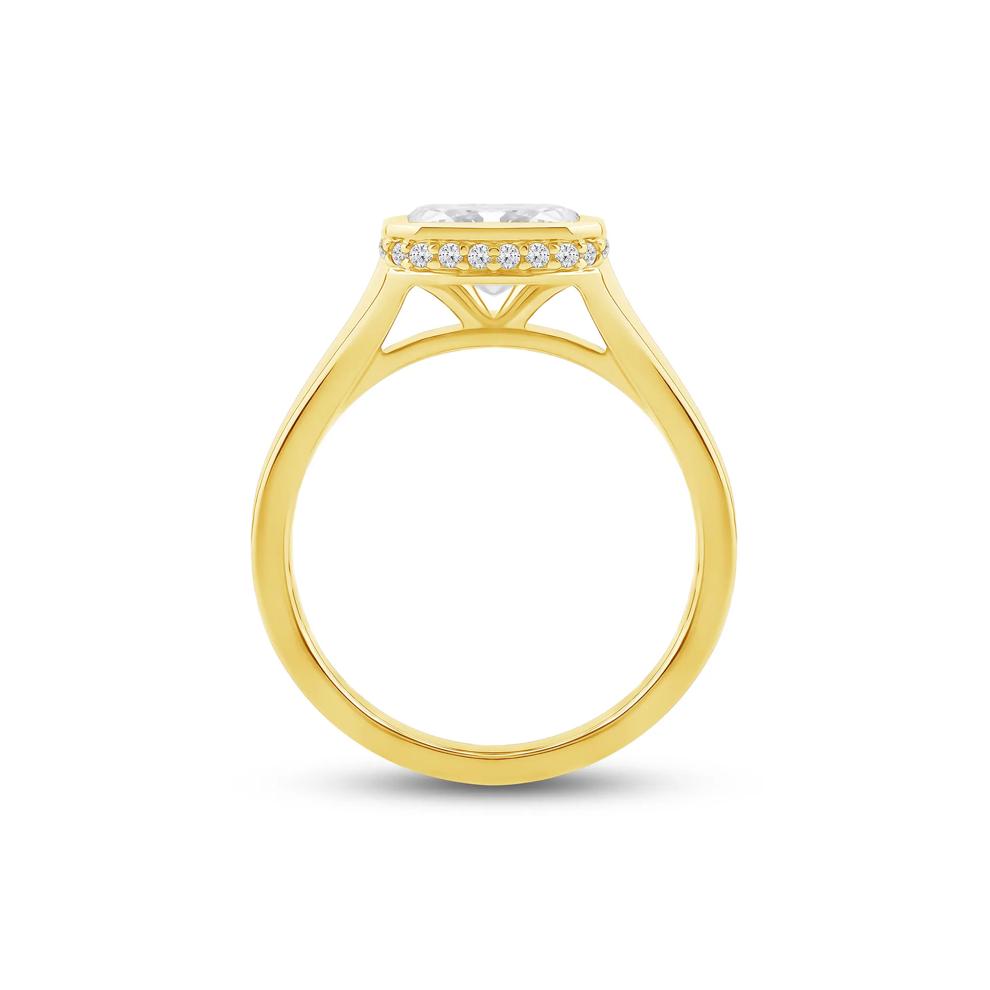 Lottie Lab Grown Diamond Radiant-Cut Engagement Ring in 14K Yellow Gold (3 1/7 ct. tw.) – Image 2 of 4