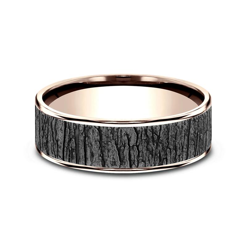 Men&rsquo;s Hazel Bark Wedding Band in Tantalum – Image 1 of 3