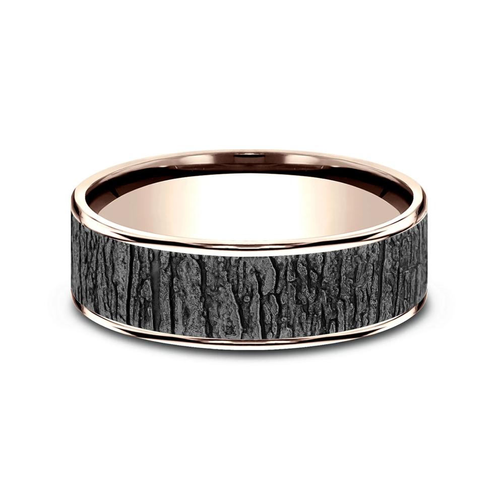 Men&rsquo;s Hazel Bark Wedding Band in Tantalum – Image 1 of 3