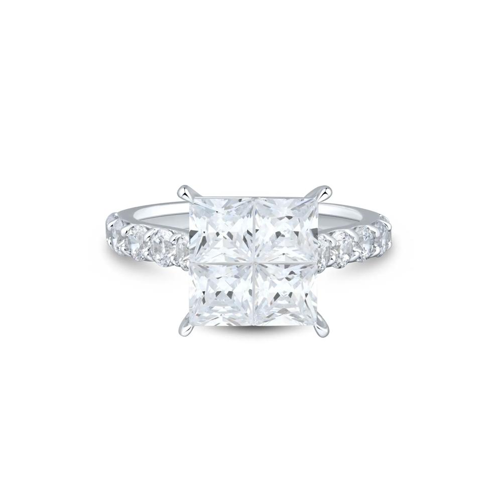 Lab Grown Diamond Composite Engagement Ring in 10K White Gold (4 ct. tw.) – Image 1 of 3