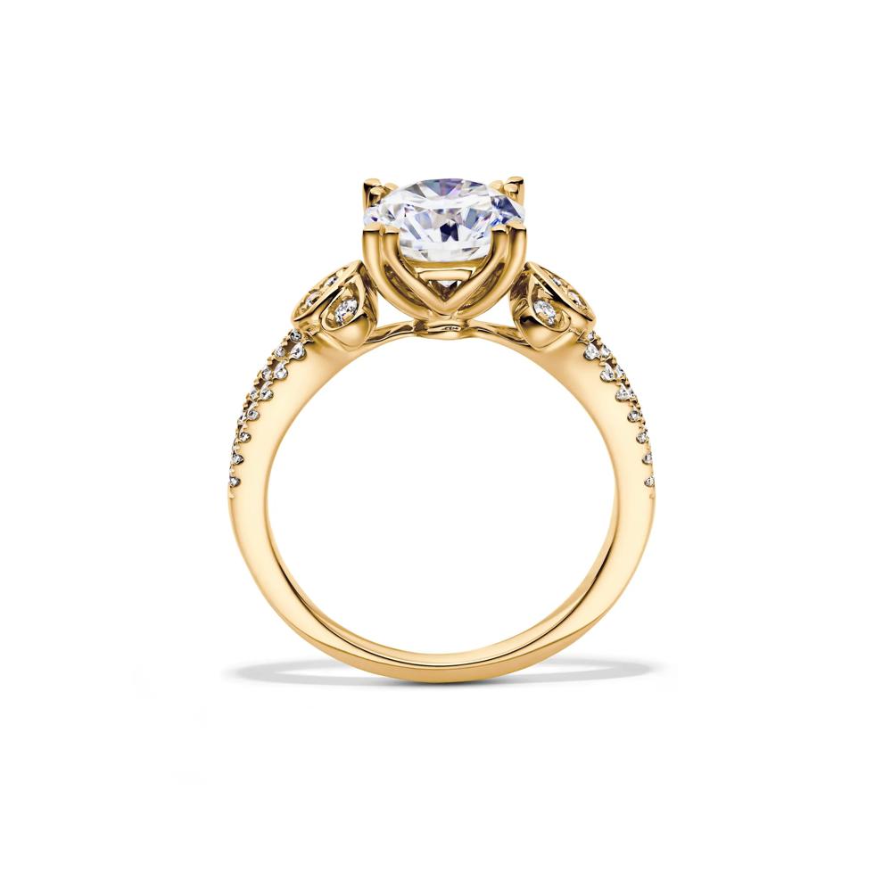 Lab-Created Moissanite Ornate Ring in 10K Yellow Gold (2 1/4 ct. dew) – Image 2 of 4