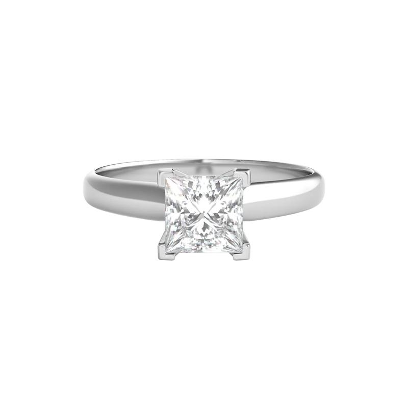1 ct. tw. Ultima Diamond Princess Cut Solitaire Engagement Ring in 14K White Gold – Image 1 of 3