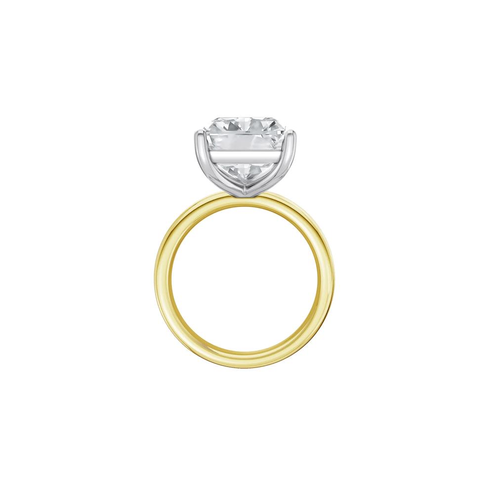 Lab Grown Diamond Radiant-Cut Solitaire Ring in 14K Yellow &amp; White Gold (9 ct.) – Image 2 of 4