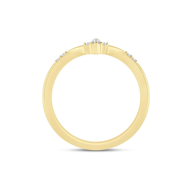 Diamond Chevron Band in 14K Yellow Gold &#40;1/10 ct. tw.&#41; – Image 2 of 3