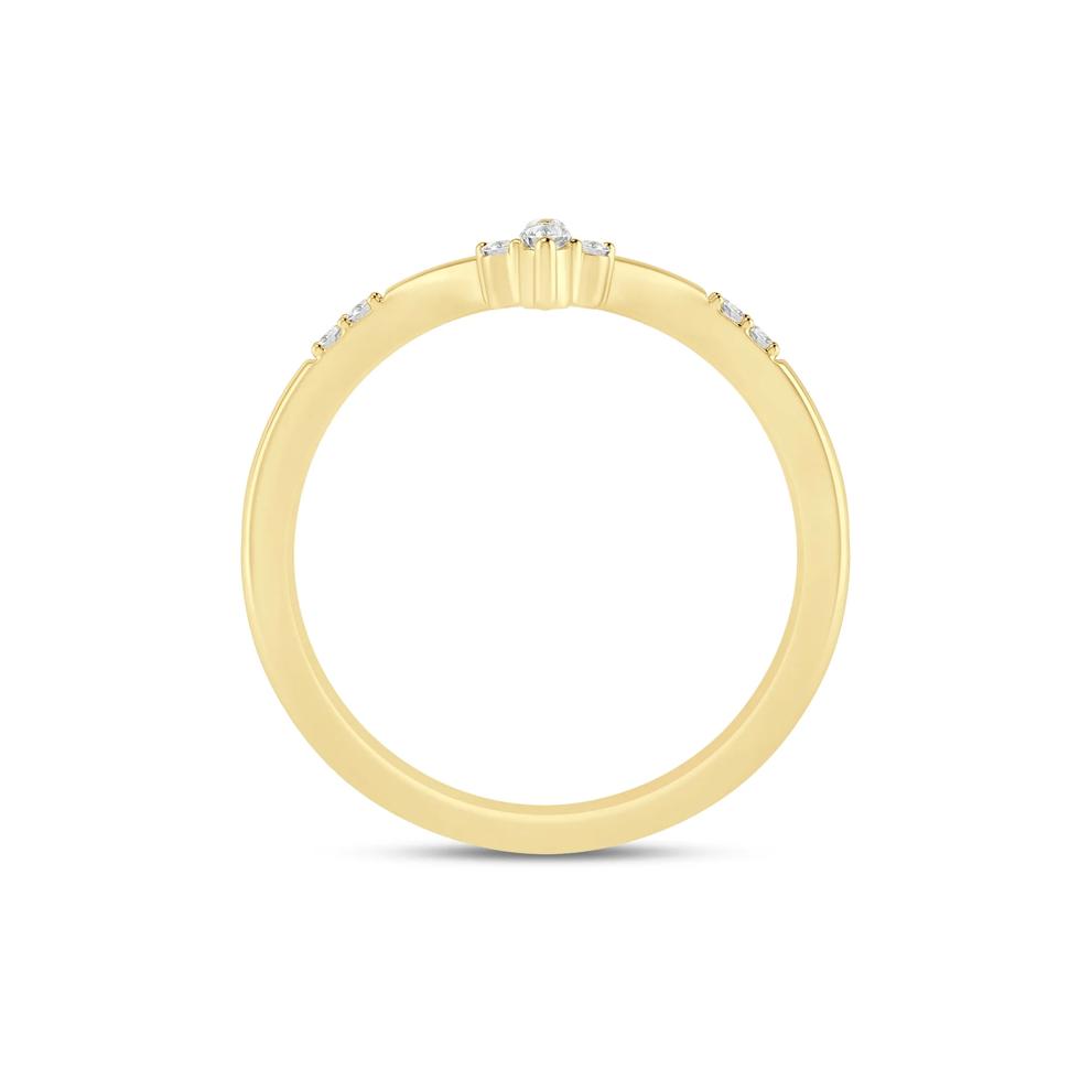 Diamond Chevron Band in 14K Yellow Gold (1/10 ct. tw.) – Image 2 of 3