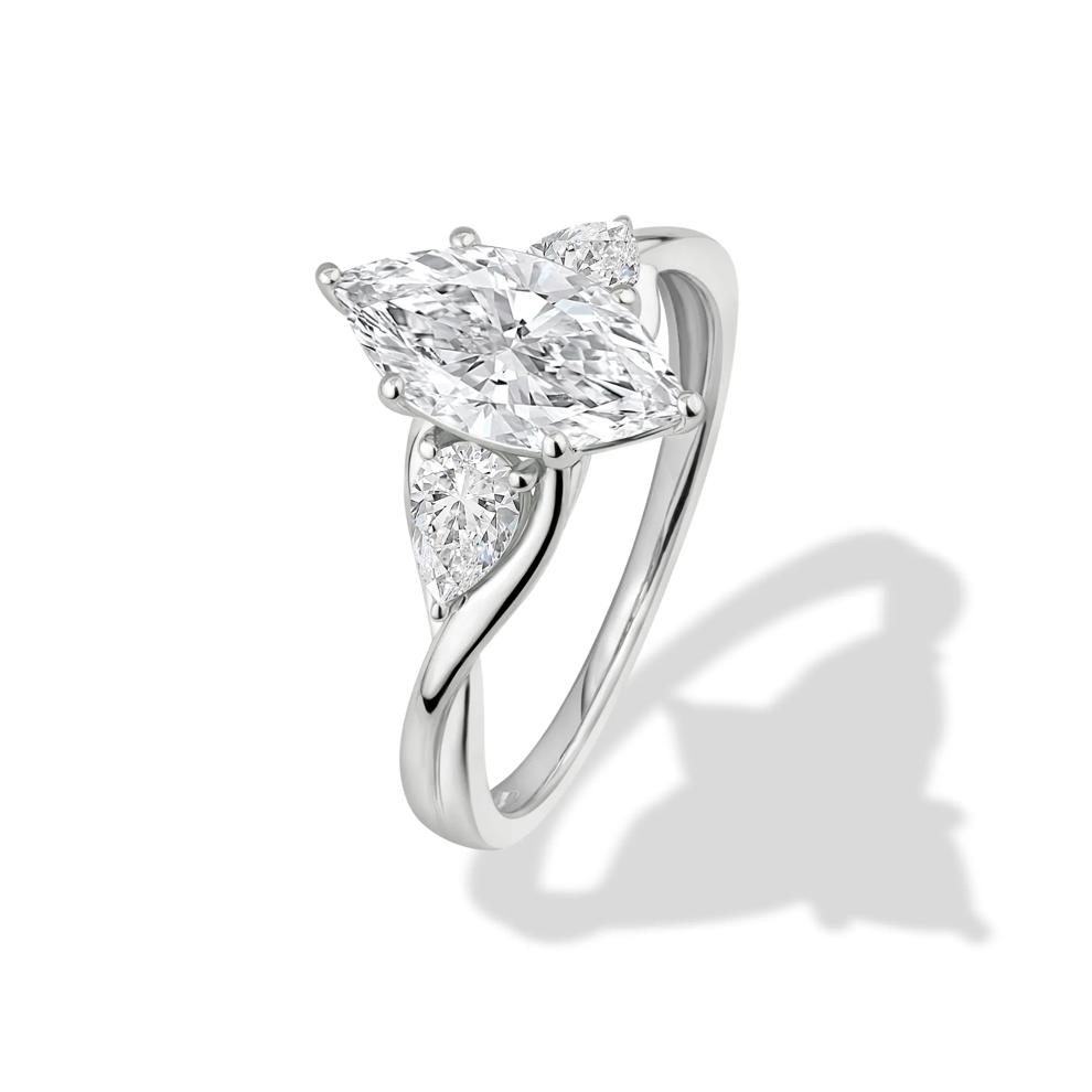 Lab Grown Diamond Marquise Engagement Ring in 14K White Gold (2 ct. tw.) – Image 4 of 4