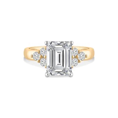 Lab Grown Diamond Emerald-Cut Engagement Ring in 14K Yellow & White Gold (3 1/2 ct. tw.)