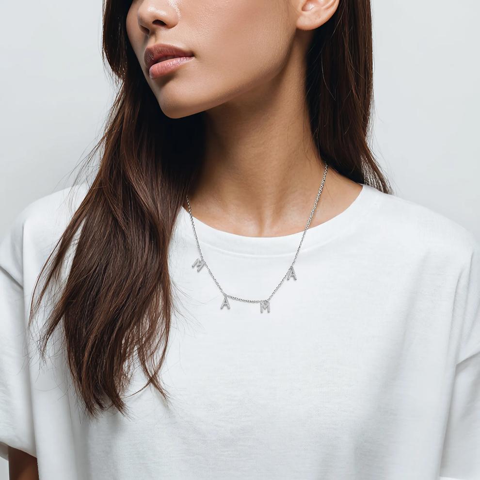 Diamond Mama Necklace in Sterling Silver (1/5 ct. tw.) – Image 4 of 4