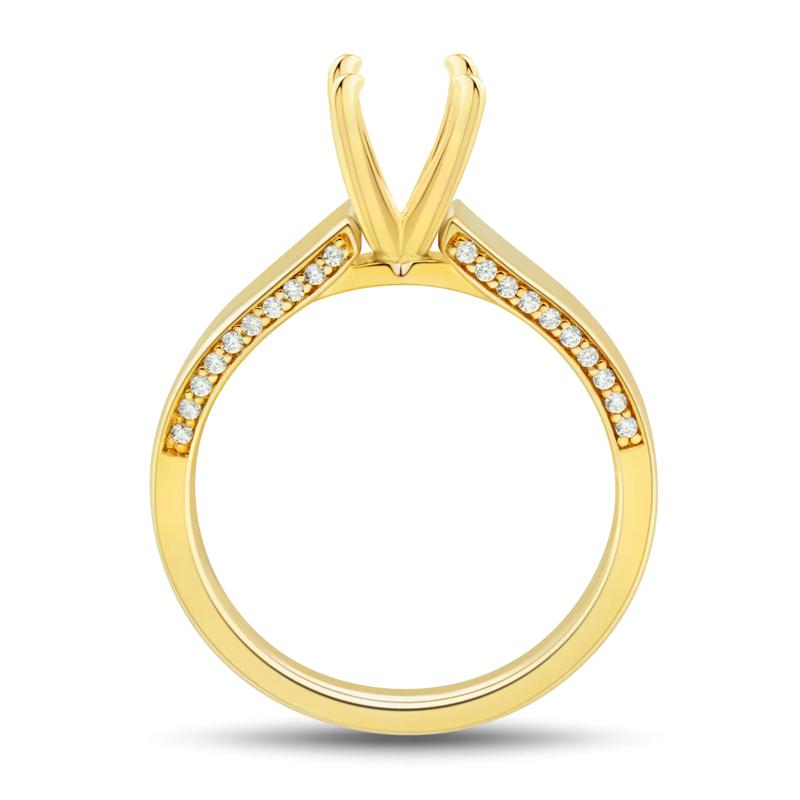 Diamond Semi-Mount Engagement Ring in 14K Yellow Gold &#40;1/8 ct. tw.&#41; &#40;Setting Only&#41; – Image 4 of 6