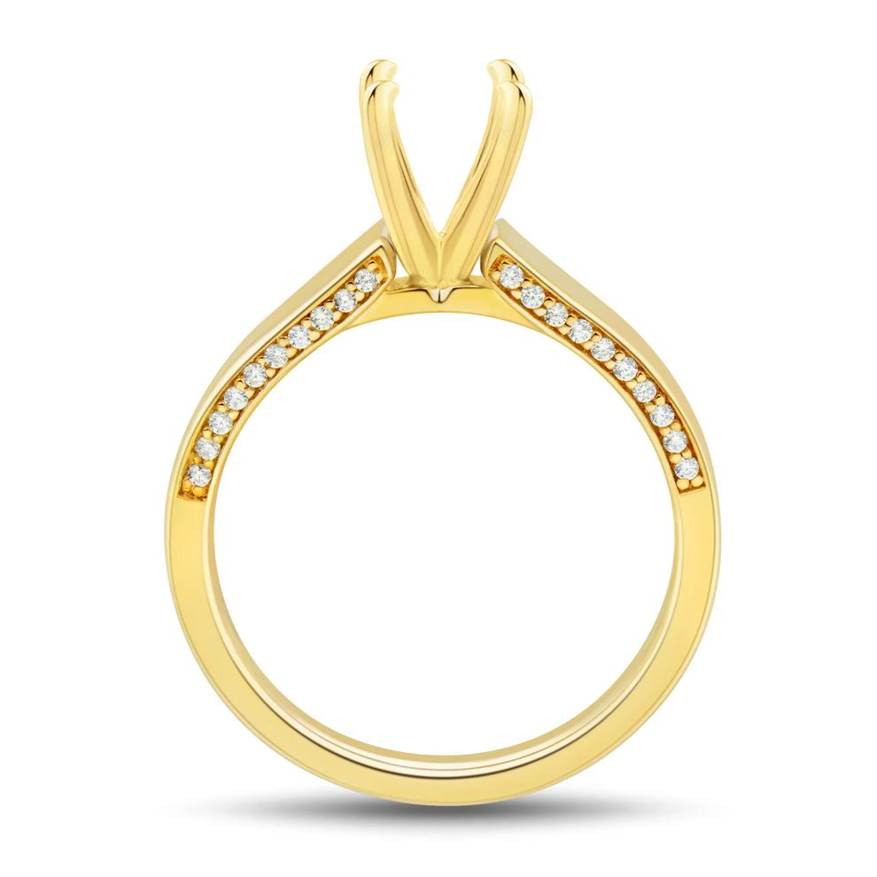 Diamond Semi-Mount Engagement Ring in 14K Yellow Gold (1/8 ct. tw.) (Setting Only) – Image 4 of 6