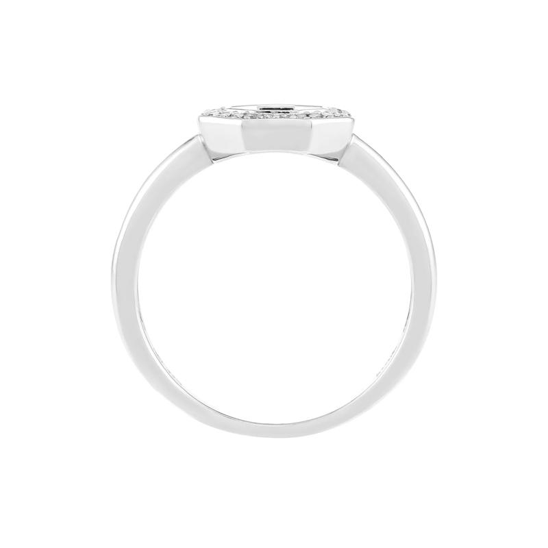 Diamond Open Octagon Ring in Sterling Silver (1/10 ct. tw.) – Image 2 of 3