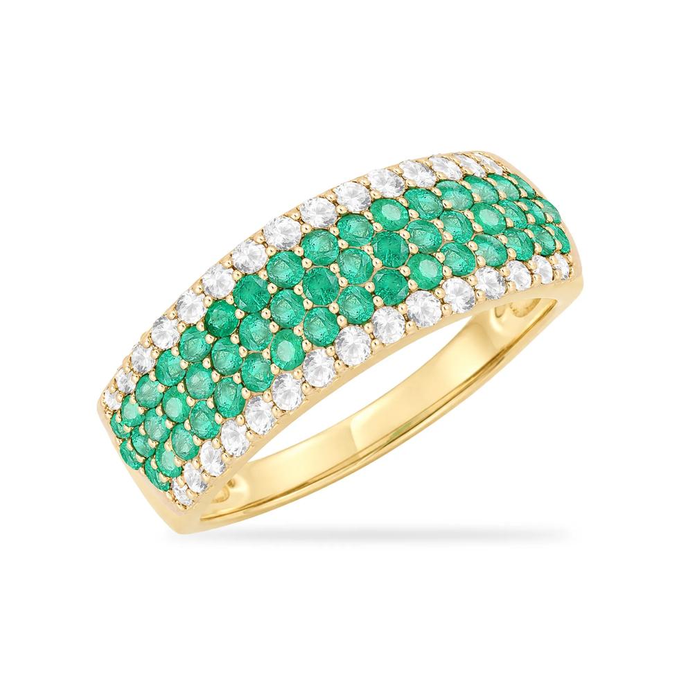 Emerald &amp; Diamond Ring in 10K Yellow Gold (3/8 ct. tw.) – Image 4 of 4